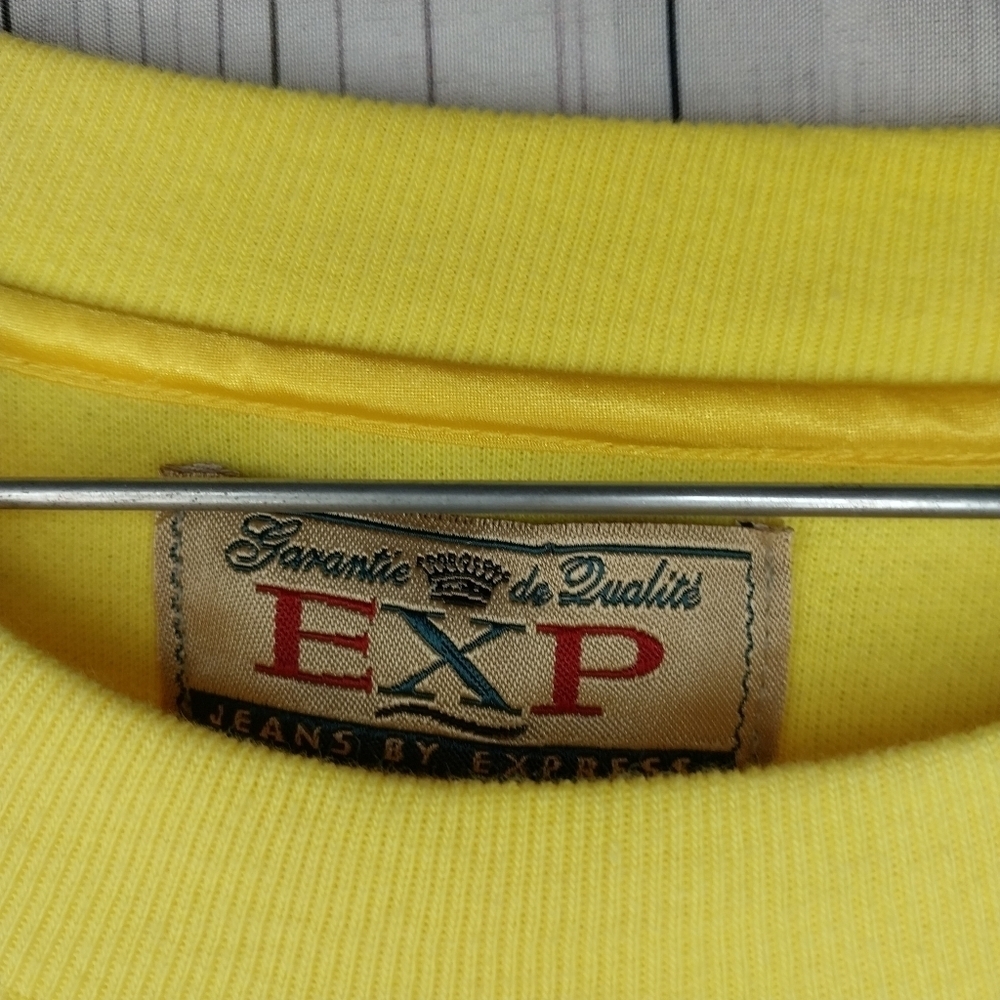 Express EXP Crewneck Vintage 90’s Yellow Retro Oversized Sweatshirt - Picture 6 of 14